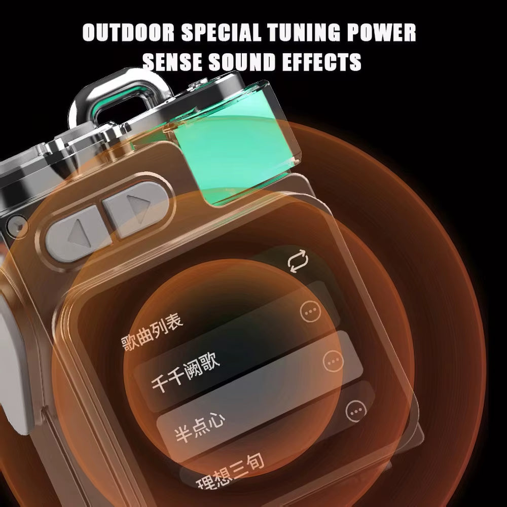 Wireless Portable Speaker Bluetooth-Compatible Metal Mechanical Speaker with LED Display Screen RGB Desktop Subwoofer Support